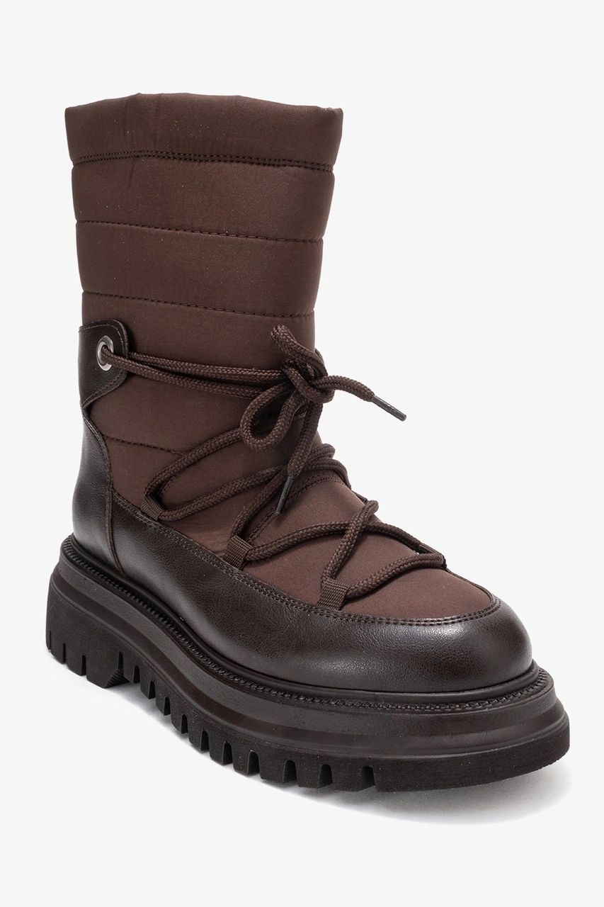 Luvishoes Luvi Shoes Weld Kahverengi Cilt Kadın Kar Botu Kahverengi Deri
