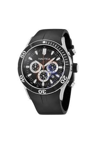 Nautica A23001G Siyah Silikon Saat Kordonu