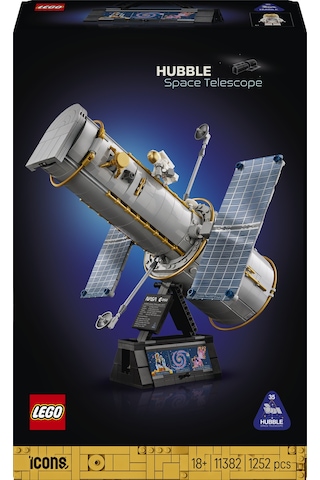 LEGO® Icons Hubble Uzay Teleskobu 11382 - Yetişkinler için Stand ve Bilgi Levhası İçeren Dekoratif Model Yapım Seti (1252 Parça)