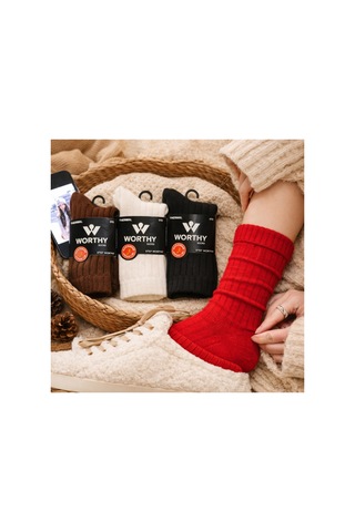 Worthy Socks 4 Çift Kalın Maksimum Sıcaklık Hissettiren Çorap Seti 4 Çift Çok Renkli