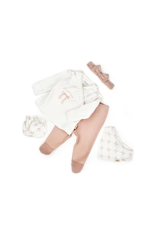Bebek 5'li Set %100 Organic Pamuk Yenidoğan Serisi - Csy8174 pudra