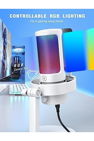 Ampligame A8 Beyaz Usb Mikrofon Oyuncu Bilgisayar Mikrofonu White