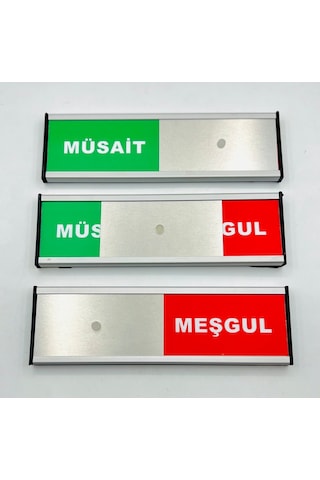 Müsait-Meşgul Tabelası Sürgülü Kapı Yönlendirme Levhası Xl