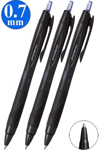 Mavi Jel Uçlu Pilot Kalem 3 Adet Uniball Jetstream Sxn-157s 0.7 Mm Basmalı Pilot Kalem Roller Uçlu Likit Mürekkepli