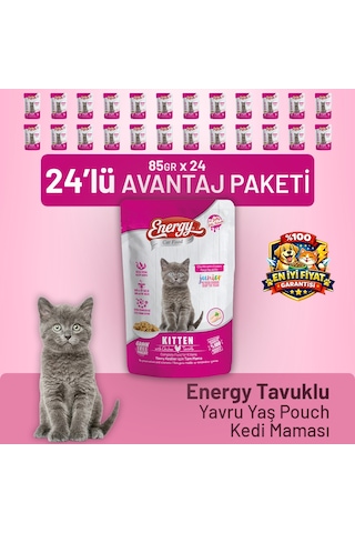 Tavuklu Yavru Yaş Kedi Maması 85 G - 24 Adet