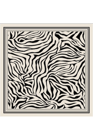 Tarzını Seç Beyaz Zebra Fular / Bandana / Aksesuar / Eşarp 90x90 Cm