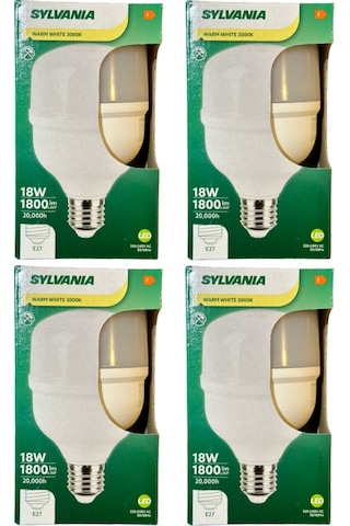 Sylvania 18w 3000k Sarı Işık E27 Duylu Torch Ampul 4 Adet
