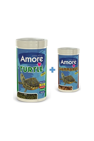 Turtle Sticks 1000ml ve Gammarus 250ml Kutu Kaplumbağa Yemi