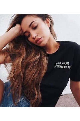 Baskılı T-shirt SIYAH Siyah