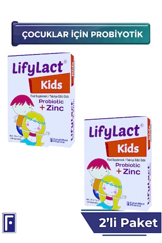 Lifylact Kids Probiyotik+Zinc Takviye Edici Gıda 2 x 10 Şase