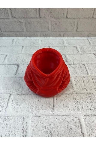 Kırmızı Hoodie Kalemlik 10x10 Cm Masa Üstü Düzenleyici