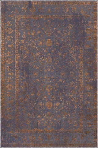 Antrasit Vintage Kaymaz Tabanlı Dekoratif Halı Rv285n11