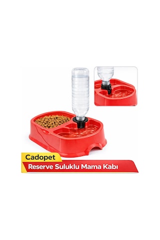Cadopet Hazneli Mama Su Kabı-kırmızı