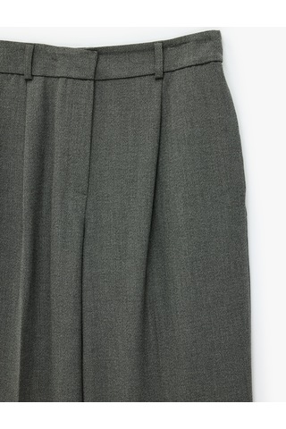 Koton Viskon Karışımlı Normal Bel Cepli Straight Fit Pantolon Gri 7wak40020pw