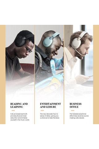 Geeroyoo "kablosuz Bt5.3 Kulaklık - 14 Saat Çalma Süresi, Katlanabilir Ve Döner Mikrofonlu Oyun Kulaklığı"