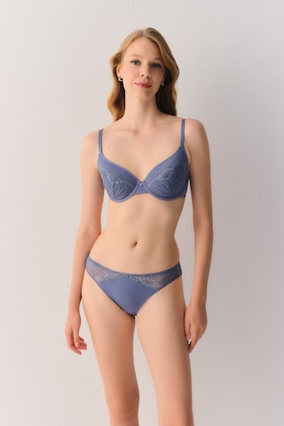 Suwen Geo Flower Dantelli Slip Külot Sw4013015 Mavi