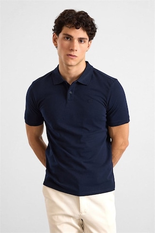 Süvari Lacivert Slim Düz Baskısız Pike Düğmeli Polo Yaka Tişört Ts1014000459-m09