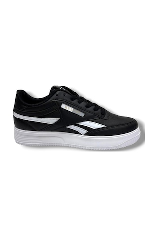 Best Of 2014-26 Cilt Deri Anatomik Bağcıklı Sneaker Siyah Beyaz 36-40
