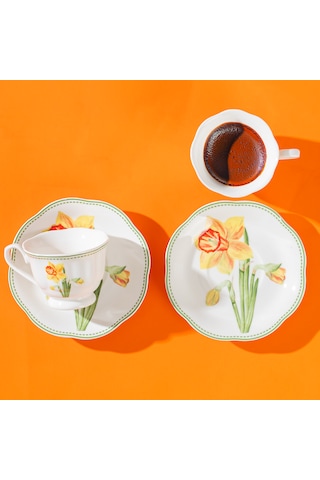 Perotti 16871-2 De Flore 2 Kişilik Porselen Kahve Fincan Takımı