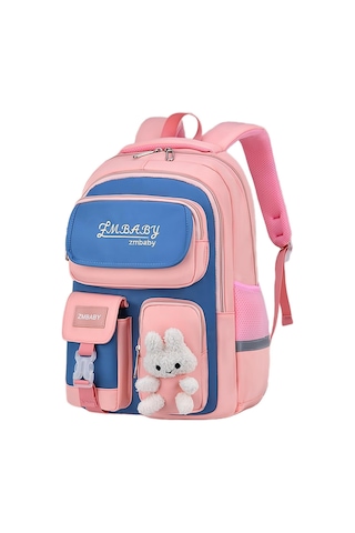 Aromee Peluş Bebek Süslemeli Kawaii İlkokul Çantası A2 Pembe L