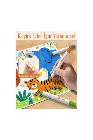 Çevirmeli Jel Mum Boya 24 Renk 1 Adet Nova Color Plastik Kutulu 24 Lü Mum Boya Kalemi Silinebilir Zararsız Yıkanabilir Çok Renkli