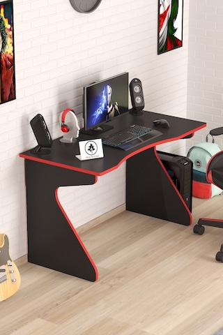 Hilal Model Düz Oyuncu Masası Gamer Masası 120x60 Cm Siyah