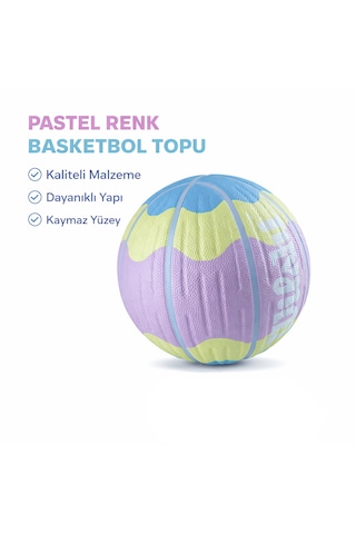 Basketbol Topu Pastel Renkli Kaymaz 5 Numara
