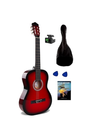 Arriva Tam Boy 4/4 Klasik Gitar Seti 39''  Kırmızı