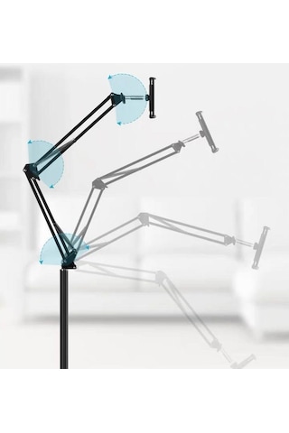 Ht-47 Metal Cep Telefonu ve Tablet Standı Döner Başlıklı Dirsekli