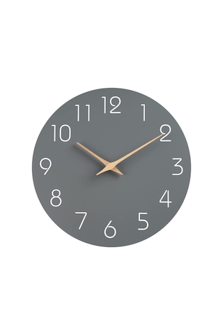 Modern Sessiz Duvar Saati 10 Gri Ahşap Tik Tak Etmeyen Yatak Odası Ofis Dekoru B Diğer