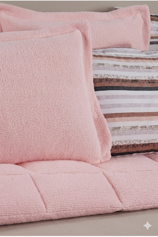 Çift Kişilik Uyku Seti Sherpa Comforter Pembe Pembe