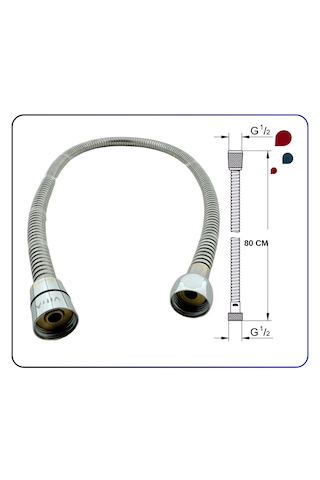 A3246201yp Gr. Spiral R1/2 L 80 Cm Kolon Duşlar İçin Krom