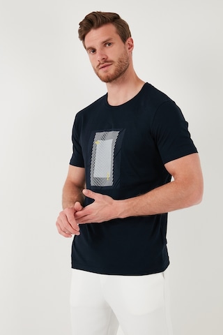 Buratti Pamuklu Slim Fit Bisiklet Yaka Erkek T Shirt 646R7930 Lacivert