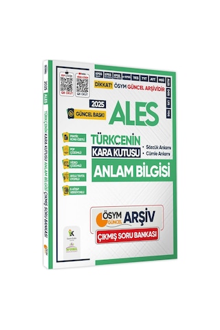 2025 Ales Kara Kutu Ösym Çıkmış Soru Bankası Sözel 5li Altın Set Konu Özetli Video/pdf Çözümlü