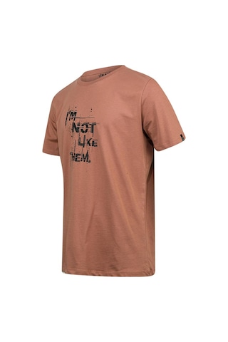 2as Alex Baskılı Erkek Sıfır Yaka T-shirt 035 Kahve