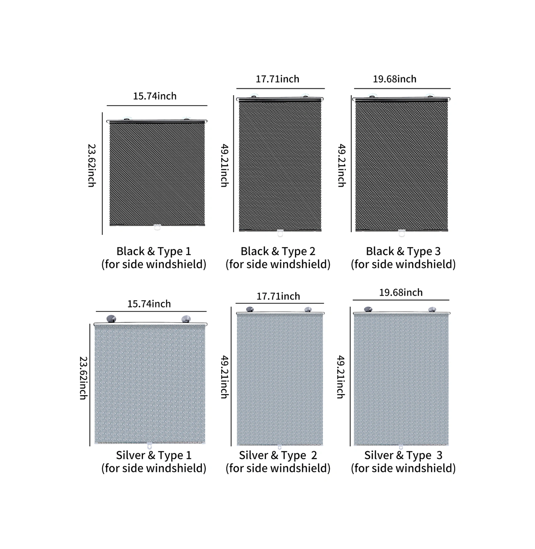 Lemestar 50x125cm Ön Cam Güneşlik, Otomatik Geri Çekilebilir, Isı Ve Uv Engeli, 3 Süpürgeyle Kurulum Kolay, Y-5214 Modeli