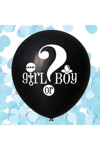 Mavi Balon Konfetili. Cinsiyet Belirleme Balonu - 45 CM