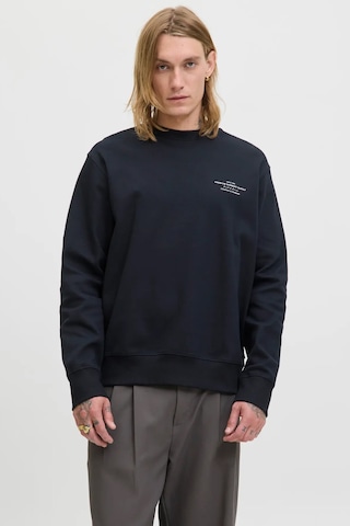 Jack & Jones Erkek Jprblachad Baskılı Bisiklet Yaka Sweatshirt 12261386 Siyah Siyah