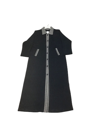 Çelik Örgü Önü Düğmeli Yaka Ve Kolağzı Kürklü Uzun Triko Hırka Çok Renkli