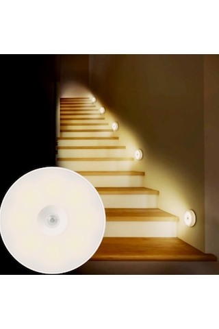 3 Adet Şarjlı Karanlık-Hareket Sensörlü 8 Led Aydınlatma Günışığı