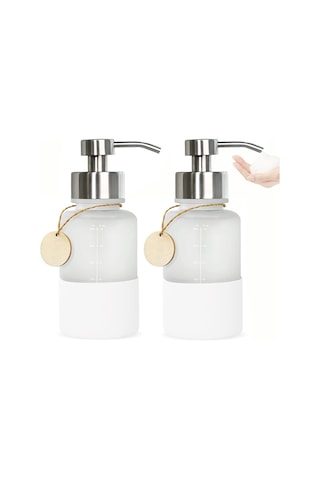 Roetell Cam Köpük Sabunluk, Paslanmaz Çelik Pompalı Sabun