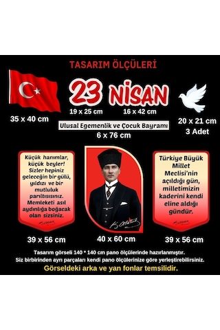 23 Nisan Çocuk Bayramı Parçalı Pano Süsü Model 02 Okul Ve Sınıf Panosu Figür Seti 7