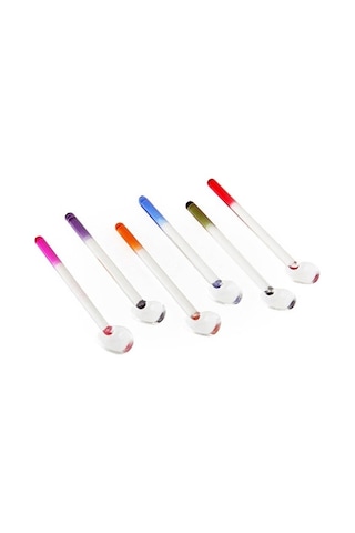 Periboia Cam Çay Kaşığı 6 Adet Çok Renkli