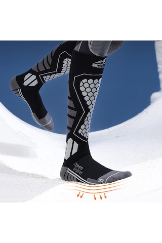 Butu Golovejoy Dwz04 1 Çift Spor Kompresyon Çorapları Kış Sıcak Yüksek Tüp Kayak Baldır Çorapları Pembe