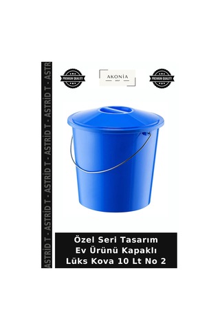 Özel Seri Tasarım Ev Ürünü Kapaklı Lüks Kova 10 Lt No 2 Çok Renkli