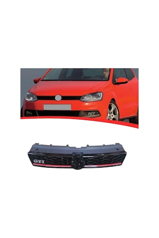 Volkswagen Polo 6R Gti Kırmızı Şeritli Ön Panjur 2009-2014