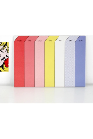 Pansy Daisy Paperways Palette Haftalık Masaüstü Planlayıcı - Girl With Hair Ribbon Lichtenstein - Haftalık Planlayıcı Çok Renkli