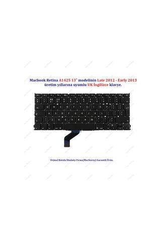 Apple Uyumlu MacBook Pro Retina İngilizce Klavye A1425 İle Klavye Tuş Takımı Uk Eu İçin