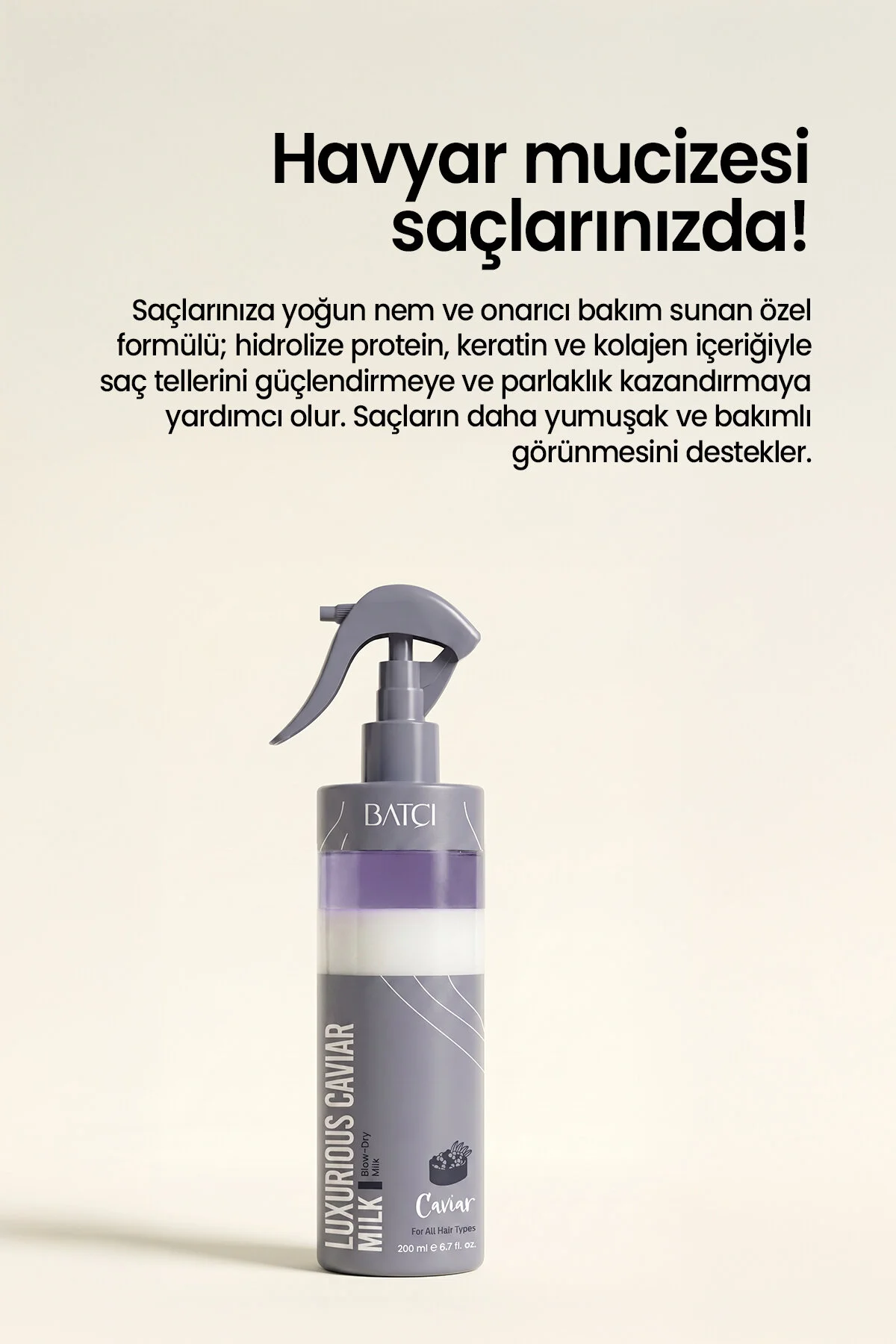 Havyar Özlü Çift Fazlı Saç Bakım Fön Sütü 200 Ml