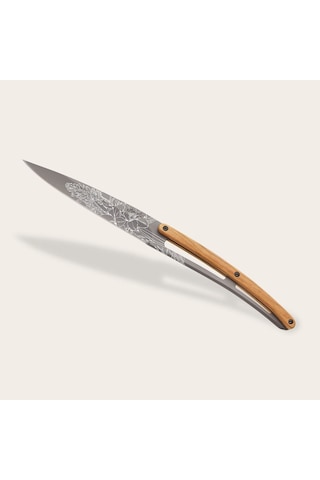 6 Deejo Steak Knives, Olive Wood / Blossom Kahverengi